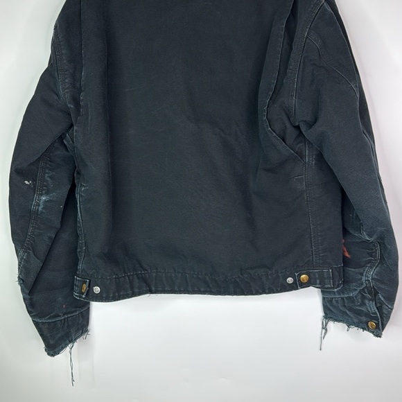 Carhartt J001 Black Detroit Blanket Lined Canvas Jacket 2013 Grunge Large - Picture 6 of 13